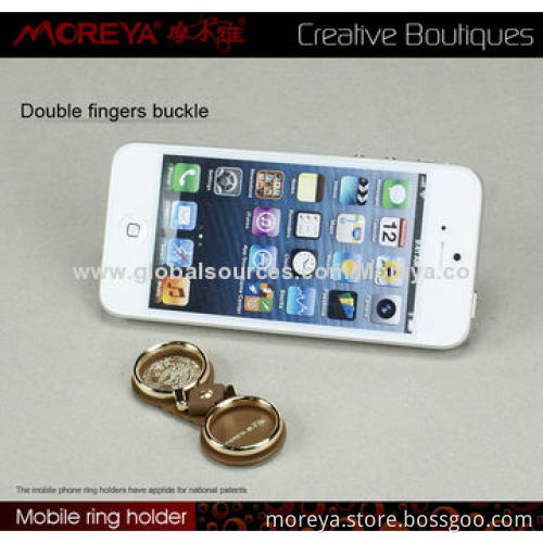 Mobile Phone Ring Holder and Stand for All Mobile Phones, Zinc Alloy Material, Double Finger RingsNew